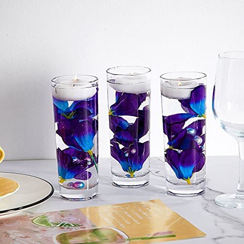 27 Inches Artificial Purple Blue Orchid Faux Flowers Purple Orchids Silk 8