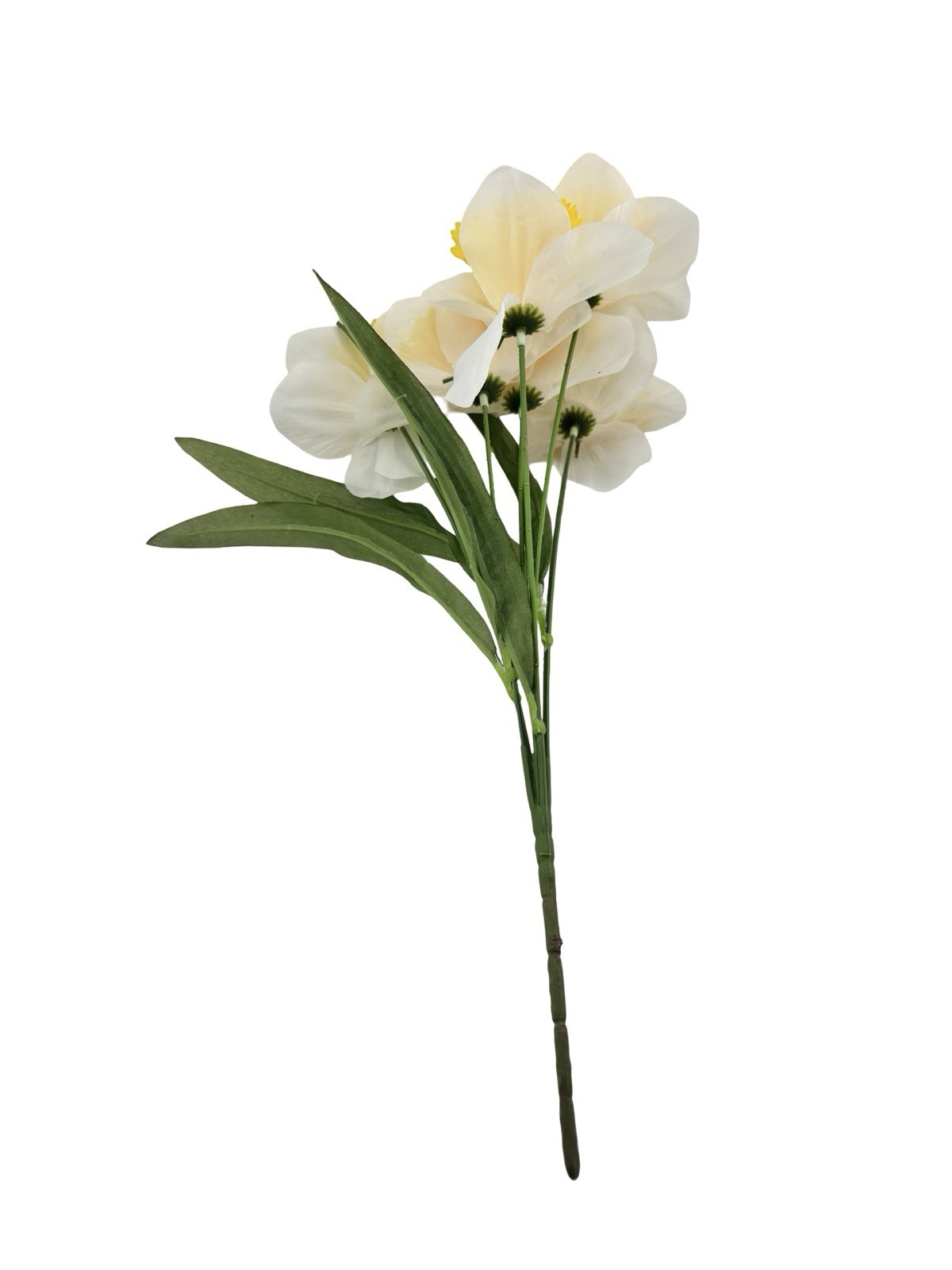 Vintage Ice Follies Narcissus Bulb Faux Flowers 15” Spring Floral Decor