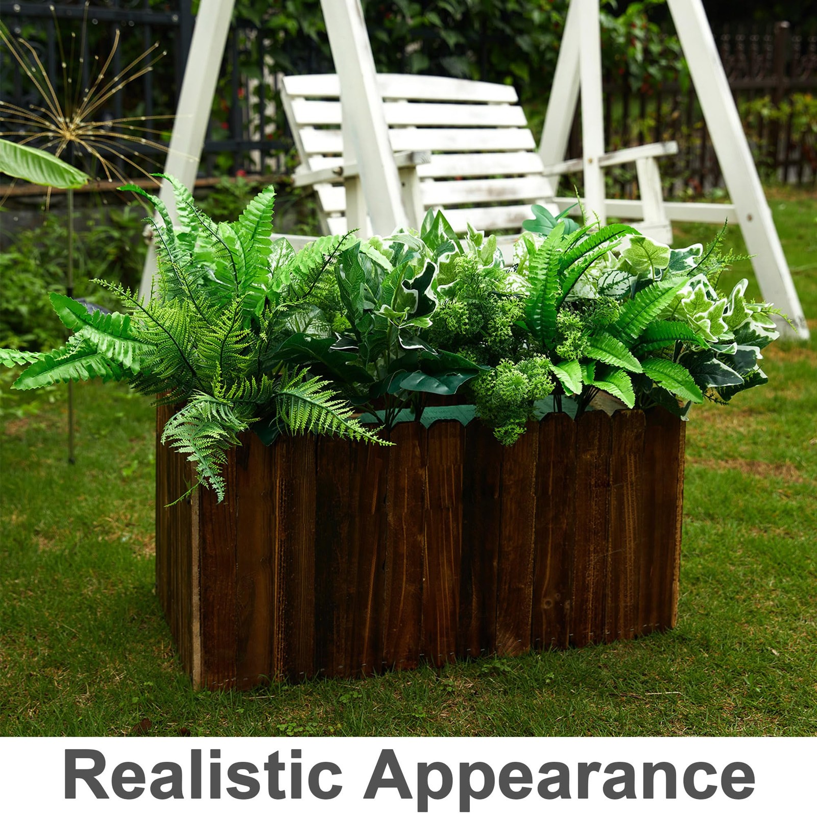Best PARTY JOY 14 Bunches Fake Plants Outdoor, Bushes UV Resistant Artificial
