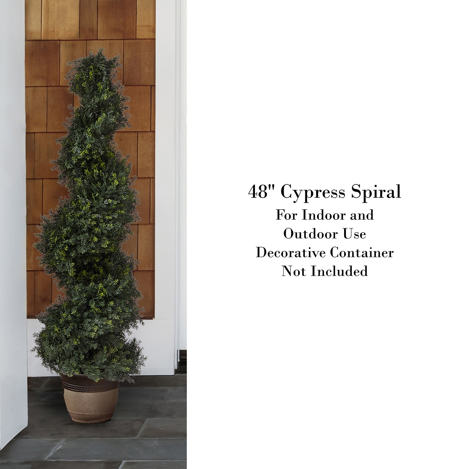 Artificial Tree 4FT Spiral Cypress Topiary Tree with Pot UV-Protected Fake Plant