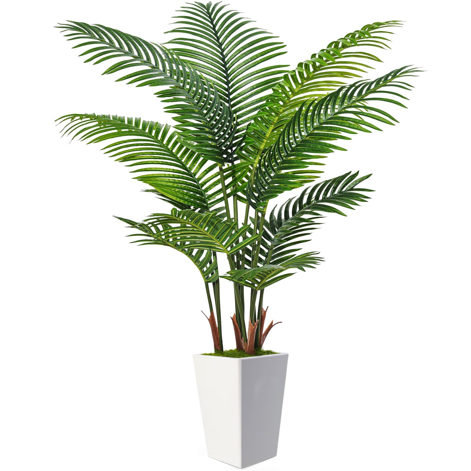 6FT Artificial Palm Tree, Tall Faux Palm Tree Indoor with Fake Plants Tall, A…