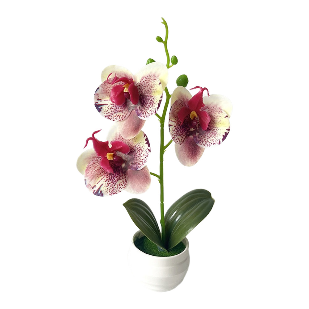White Green Yellow Red Purple Artificial Orchid Potted Plant Nordic Modern 24cm