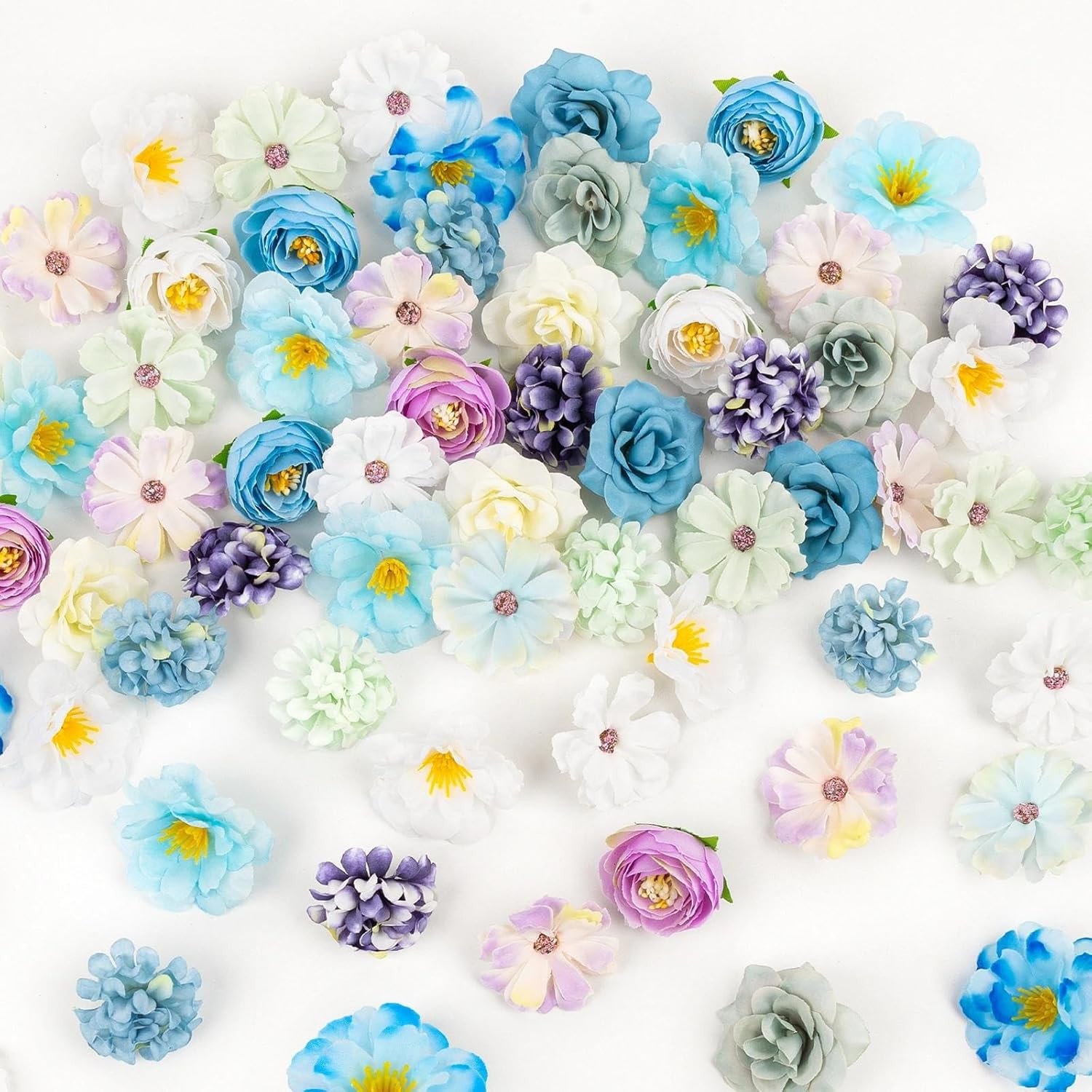 Fake Flower Heads Mini Silk Flowrs Bulk Small Flower 3D Loose Faux Daisy Rose