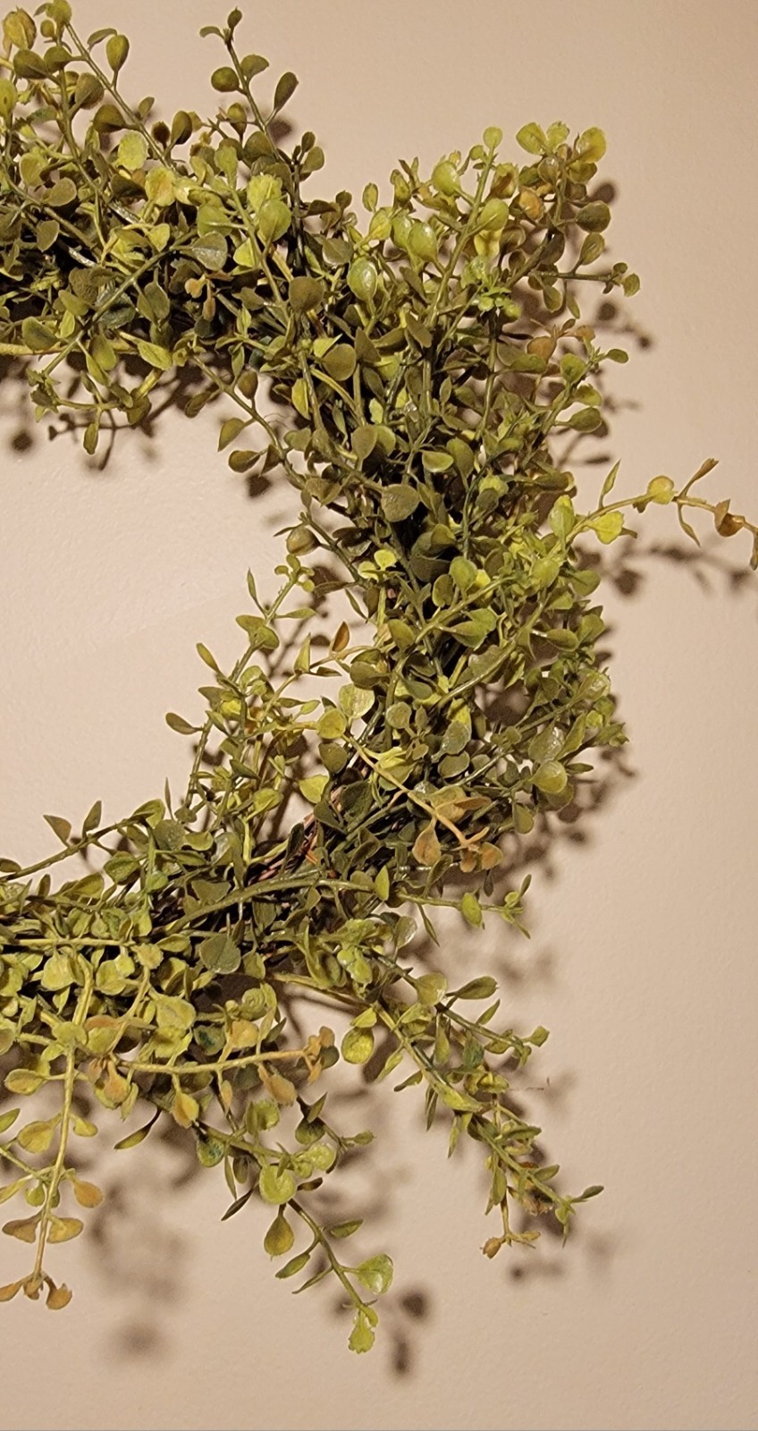 12” Artificial Baby Grass Candle Ring Wreath Spring Greenery Cottage Home Decor