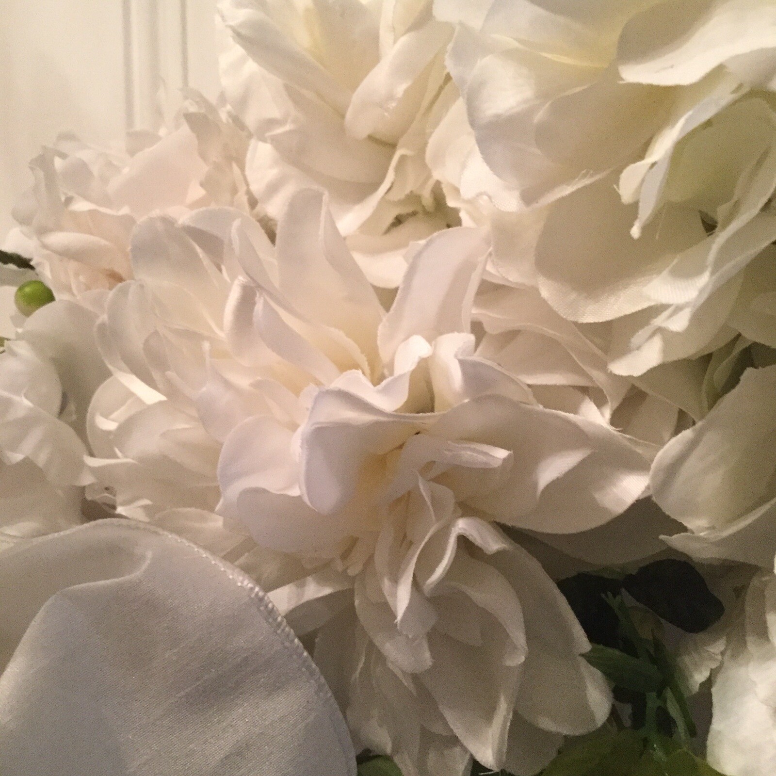 Modern 24” Pure White Wreath, Wedding, Bridal, Peaceful, And Keepsake