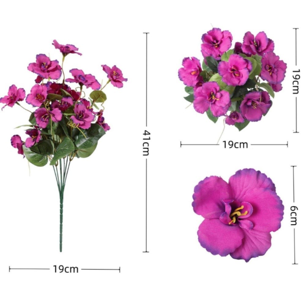 7 Head Silk Hibiscus Flowers Artificial Wedding Decor Home Garden Outdoor Faux