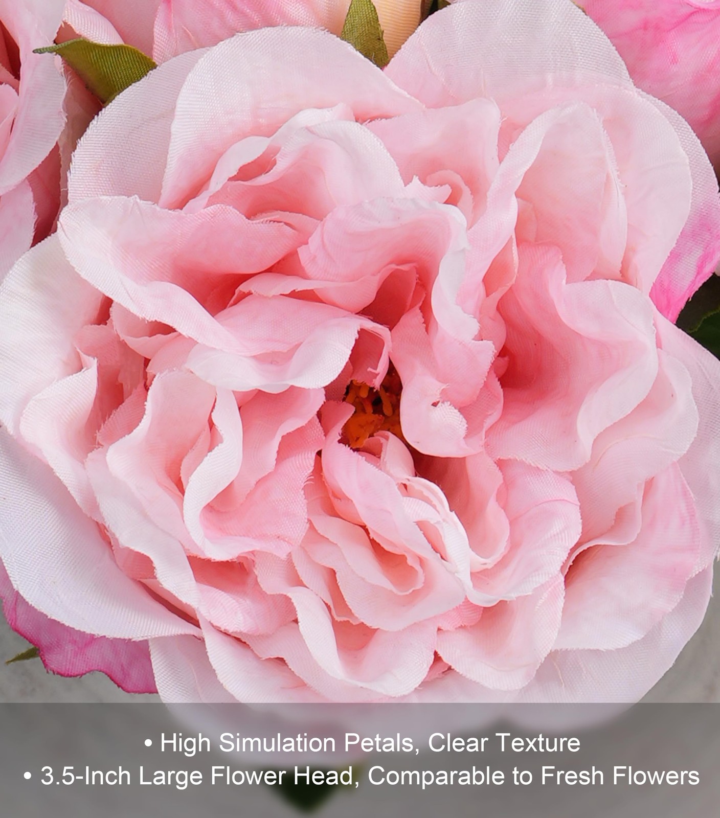 13 Branches Pink Rose Artificial Flowers Silk Roses Wedding Bouquet DIY Craft