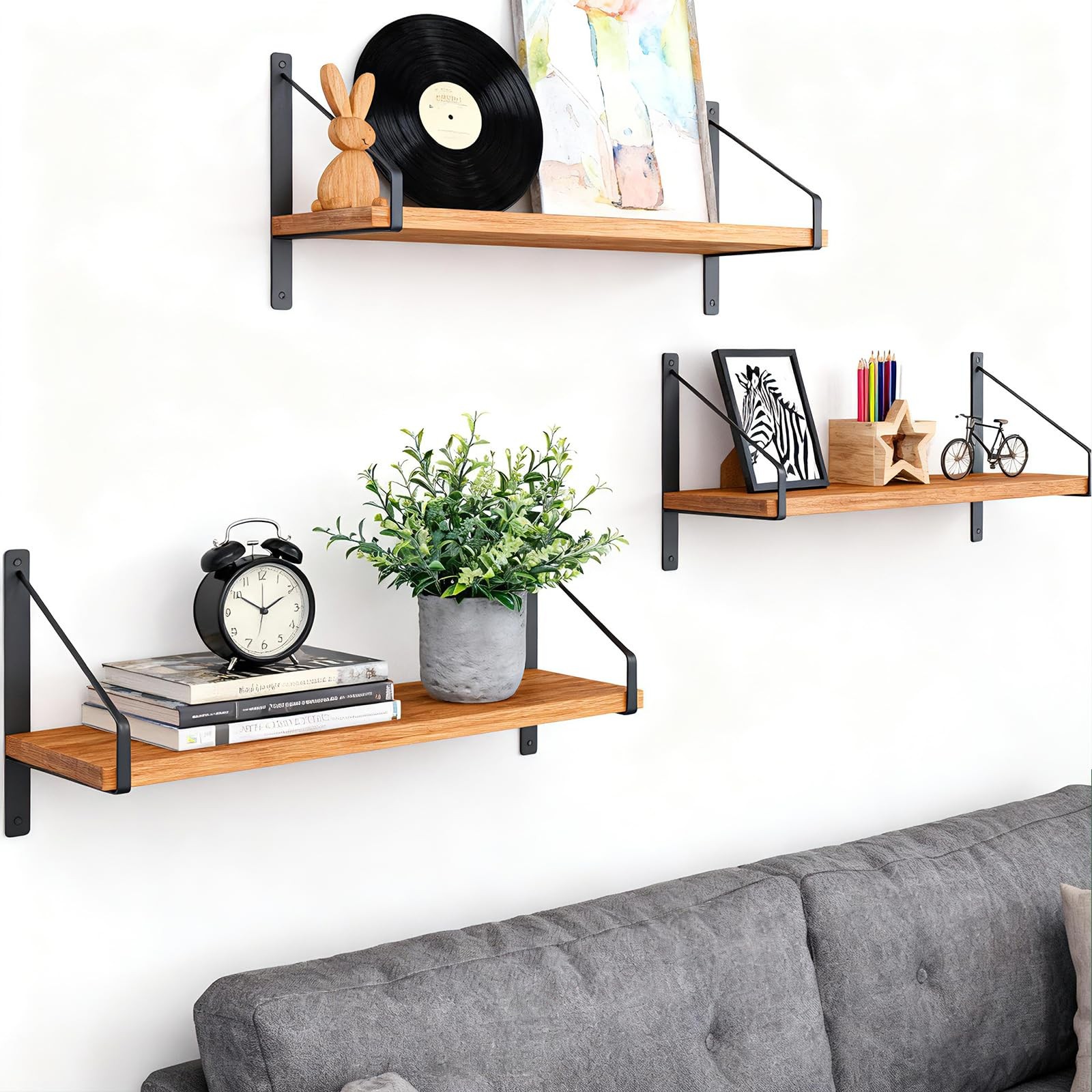 3-Pack Potted Artificial Plants, Small Eucalyptus Faux Plants for Shelf Desk …
