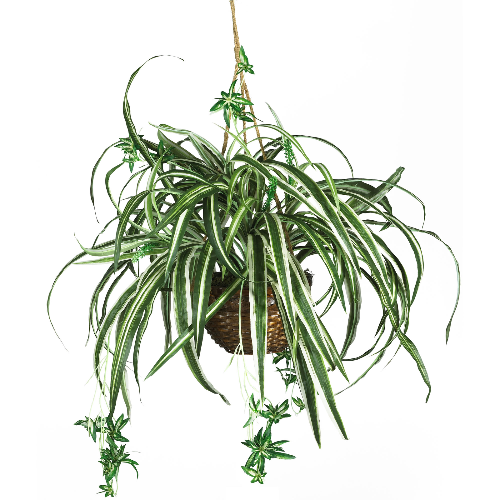 Nearly Natural Spider Hanging Basket Silk Plant Realistic Home Garden Decor