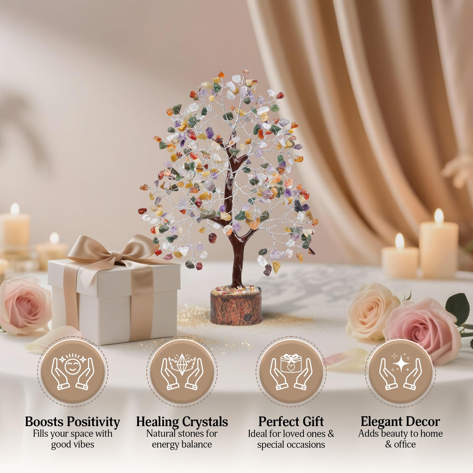 Mix Chakra Crystal Tree – Gem Tree Meditation Room Decor