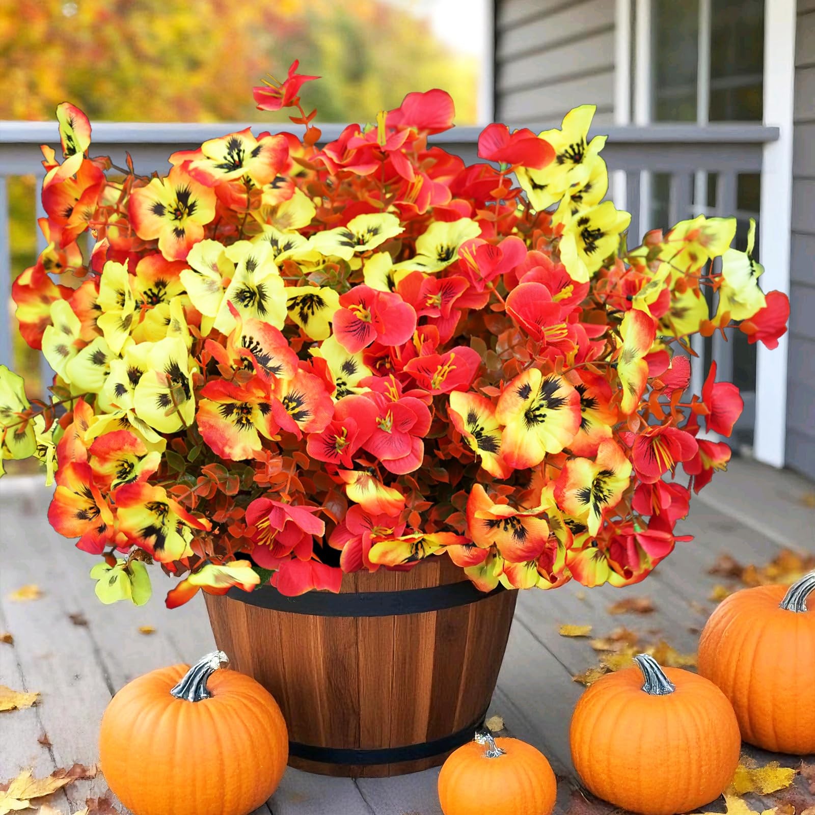 Artificial Fall Flowers Plants for Outdoor Indoor Decoration, 12 Bundles Fake…