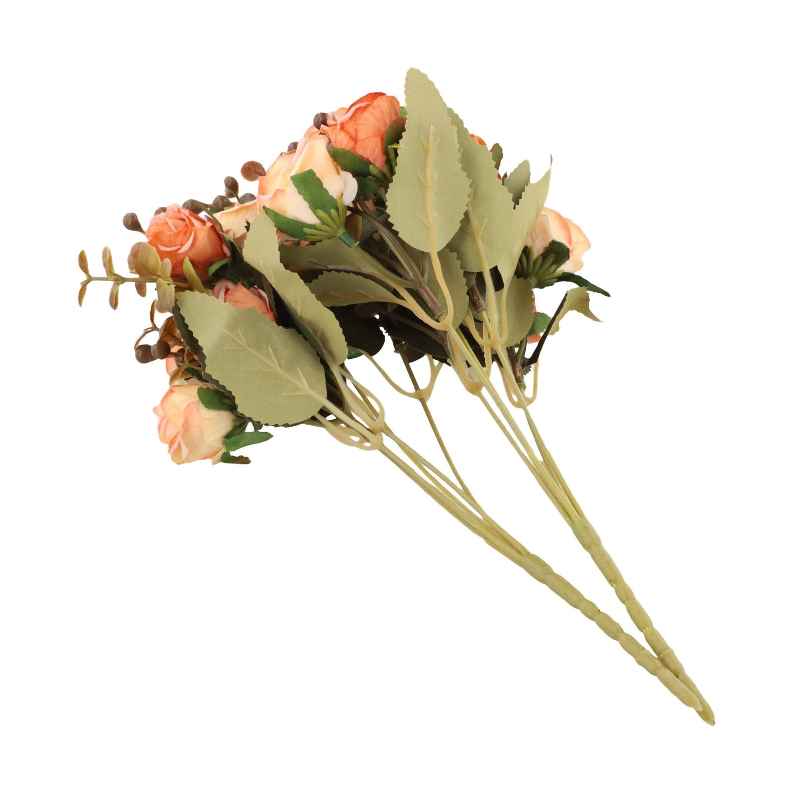 Set of 2 Artificial Roses in Vase for Elegant Home and Office Decoration