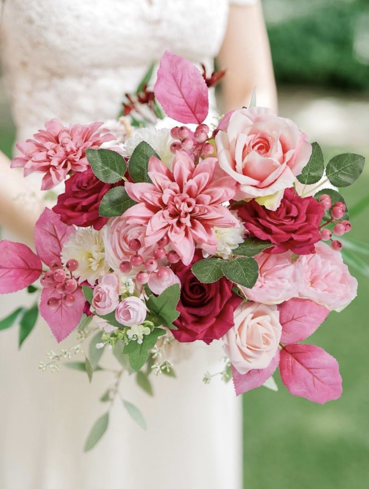 Artificial Hot Pink Silk Flowers for Home Decor DIY – A0208