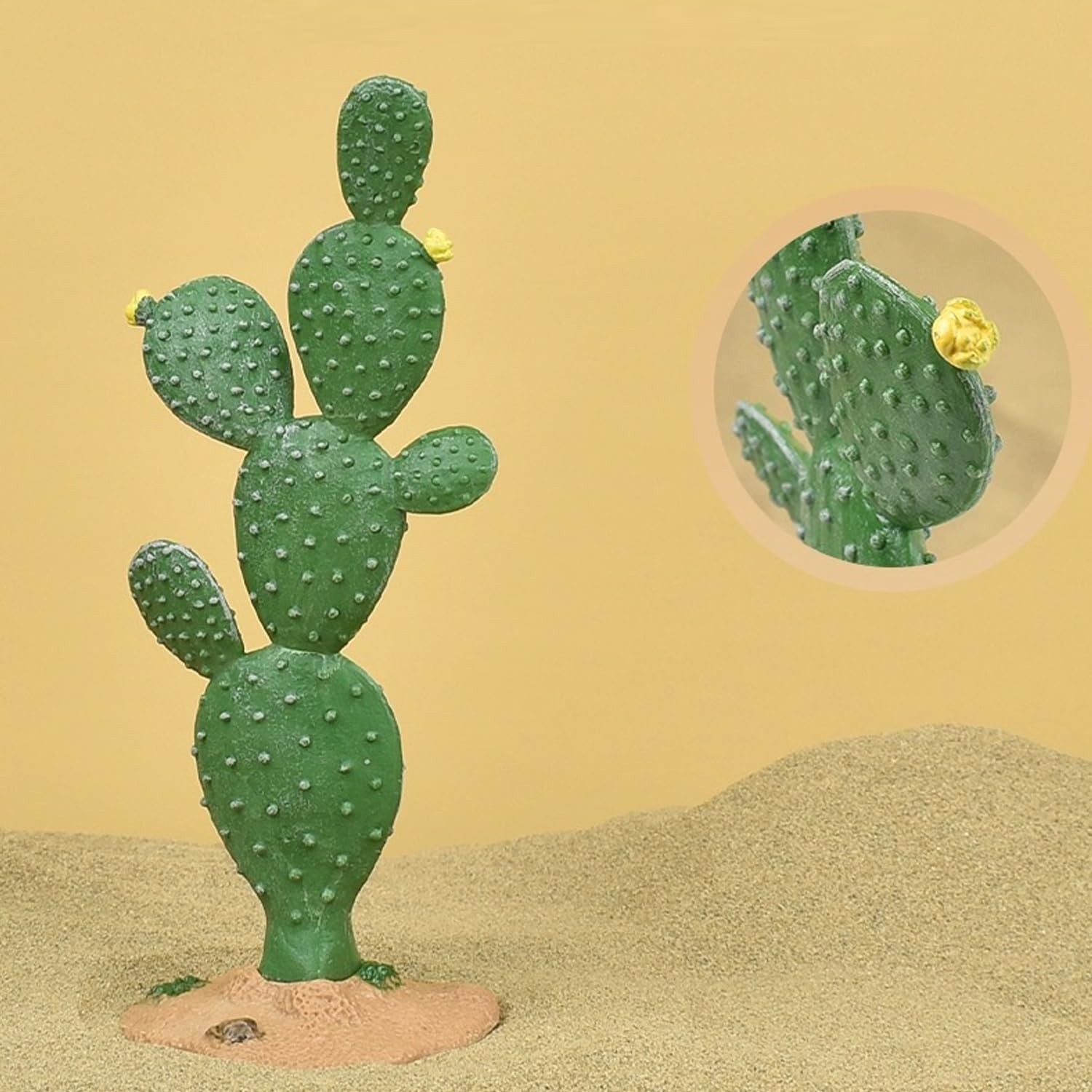 3pcs Green Simulated Cactus Artificial Sand Decorative Fake Plant Table