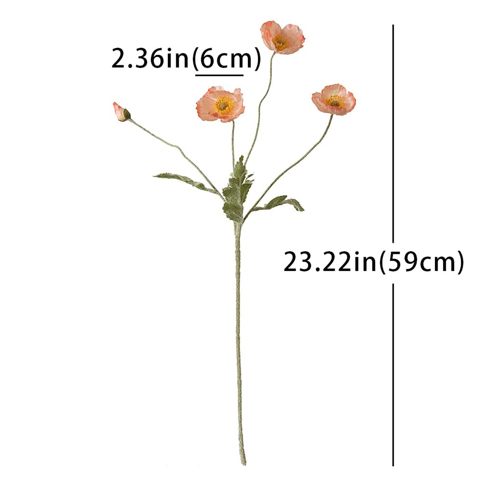 Artificial Flowers 6 Stems Poppy Silk Bouquet,for Wedding, Home, Party Decora…