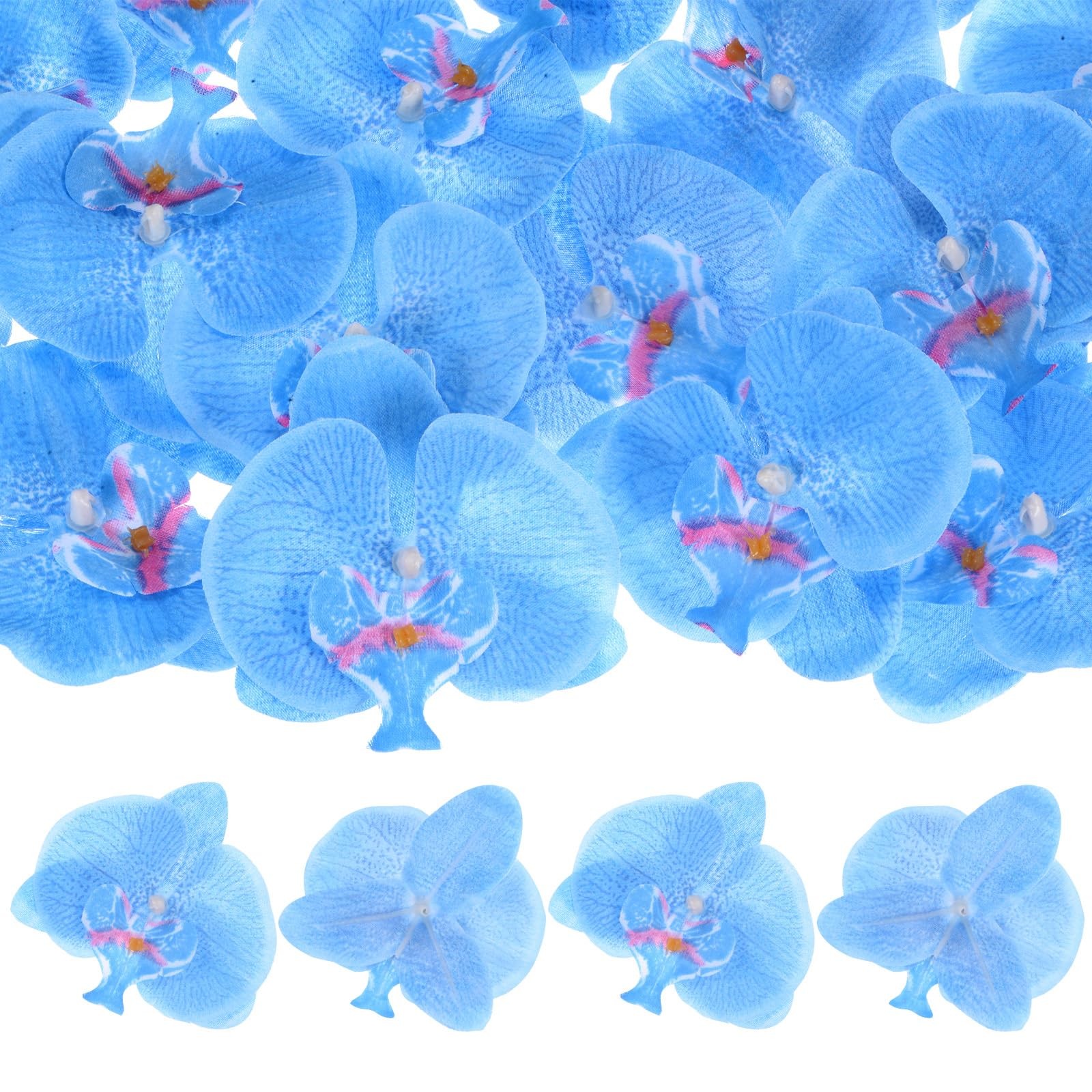 20-Pack Artificial Orchid Flower Heads, Silk Faux Butterfly Flowers Head for …