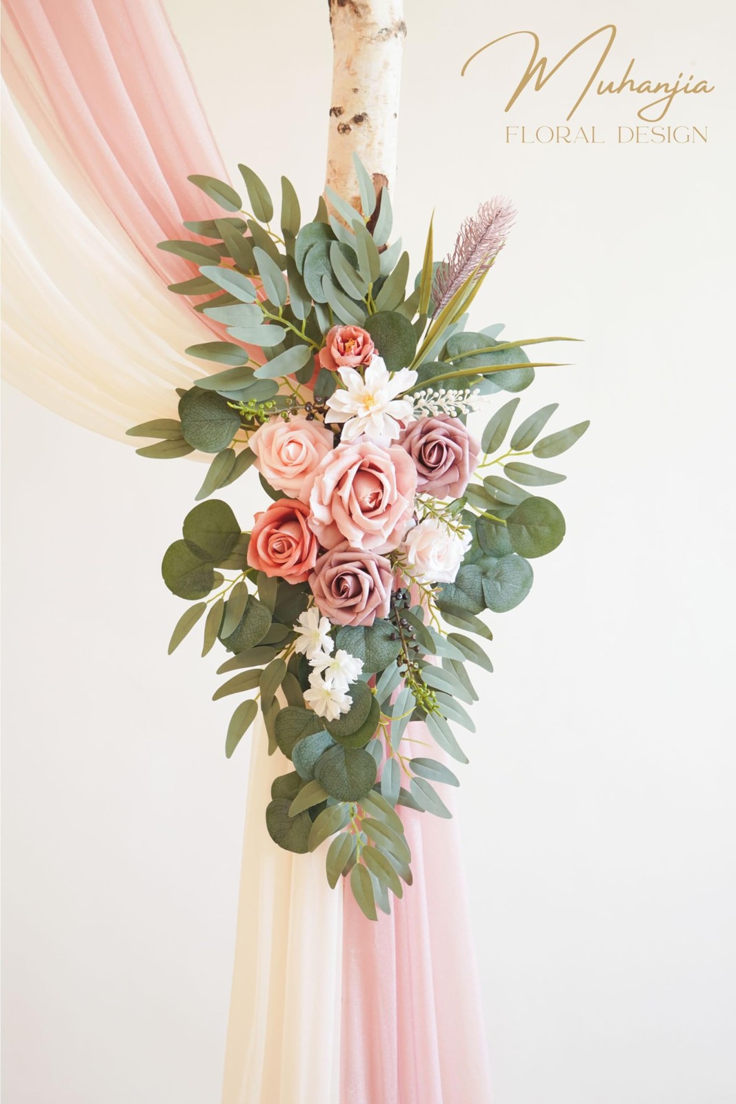 Artificial Wedding Arch Flowers Kit(Pack of 4),2Pcs Artificial Flower Arch De…