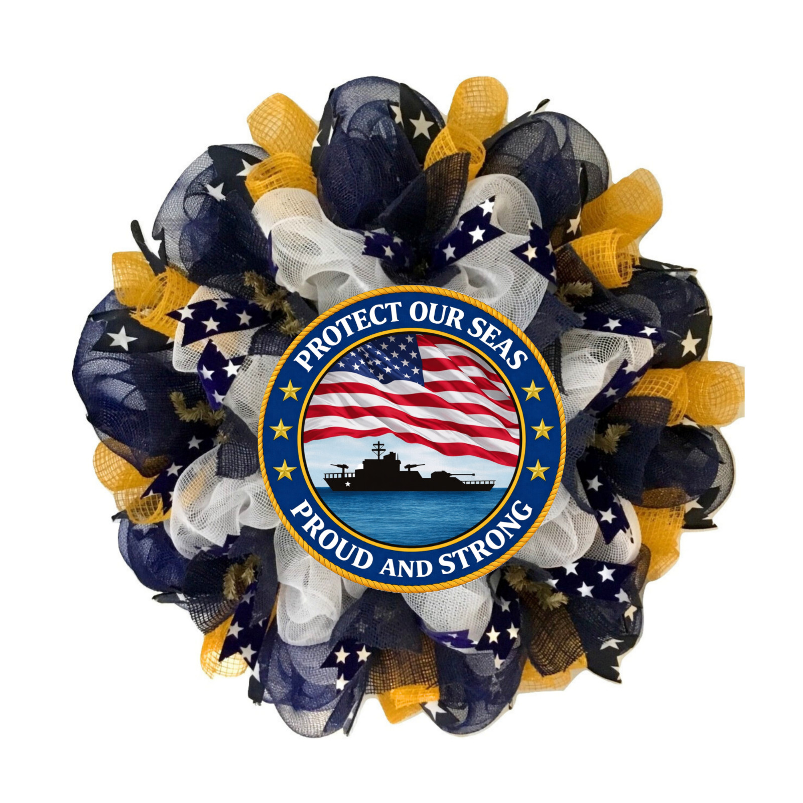 Navy Defend Our Seas Military Appreciation Wreath