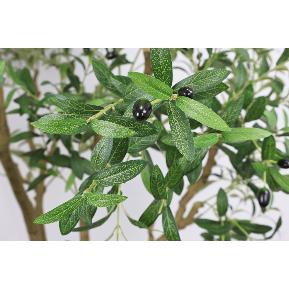 8FT Tall Artificial Olive Tree Large Faux Potted Plant Natural Trunk Lifelike