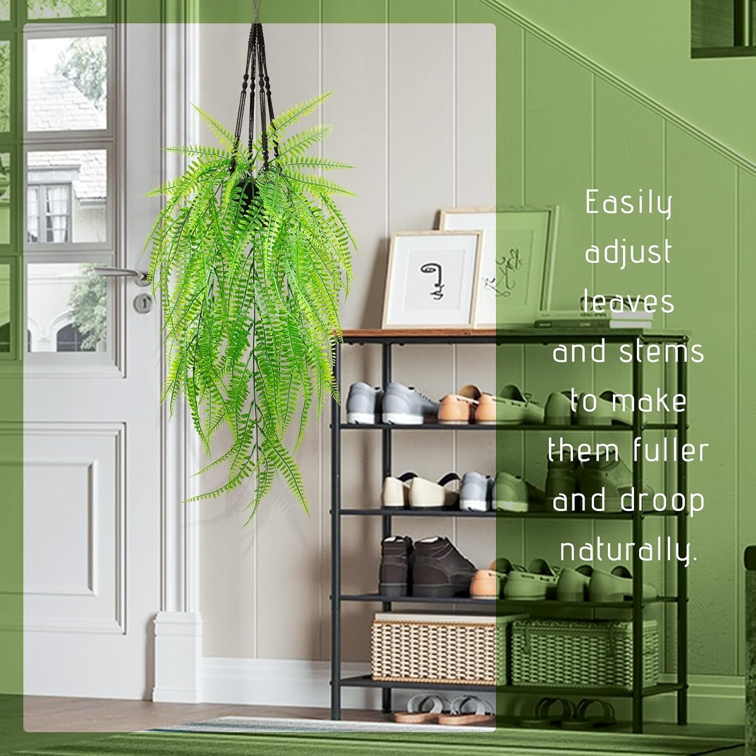 Elegant Hanging Boston Fern for Home and Office Spaces – No Maintenance Required