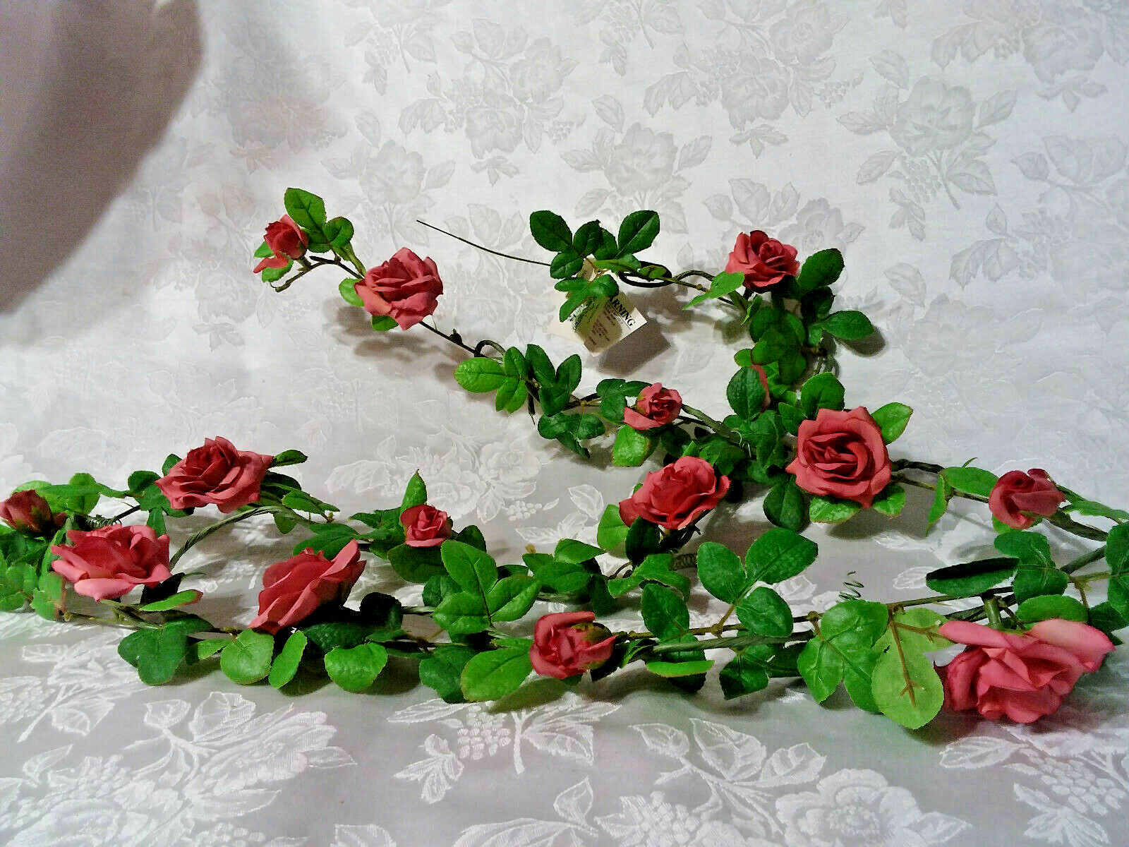 Home Interiors Petite Pink Mauve Wild Rose Garland/Wired/6 Feet Long/ New