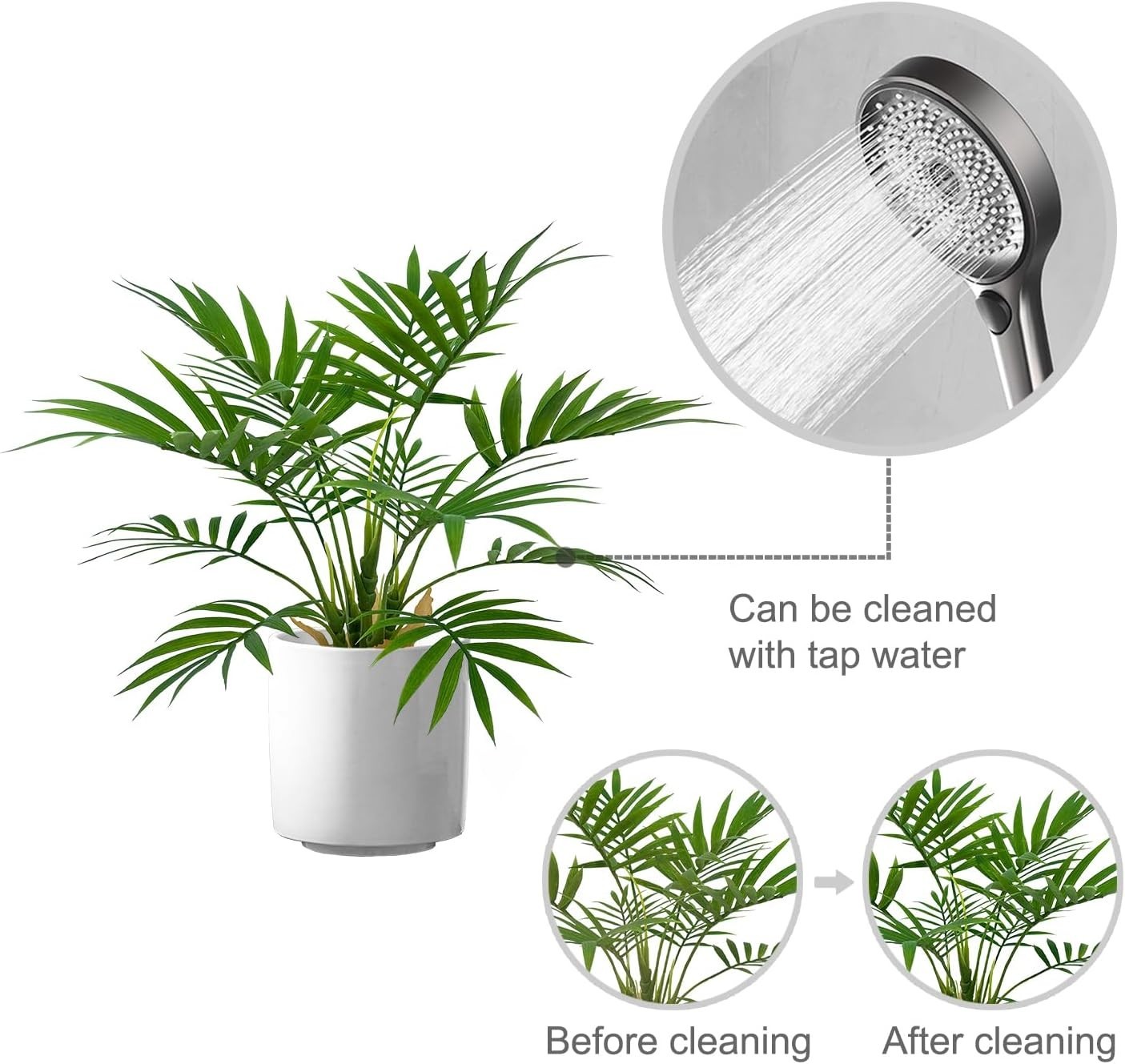 Elegant 12″ Artificial Palm Tree with White Planter – Perfect Housewarming Gift