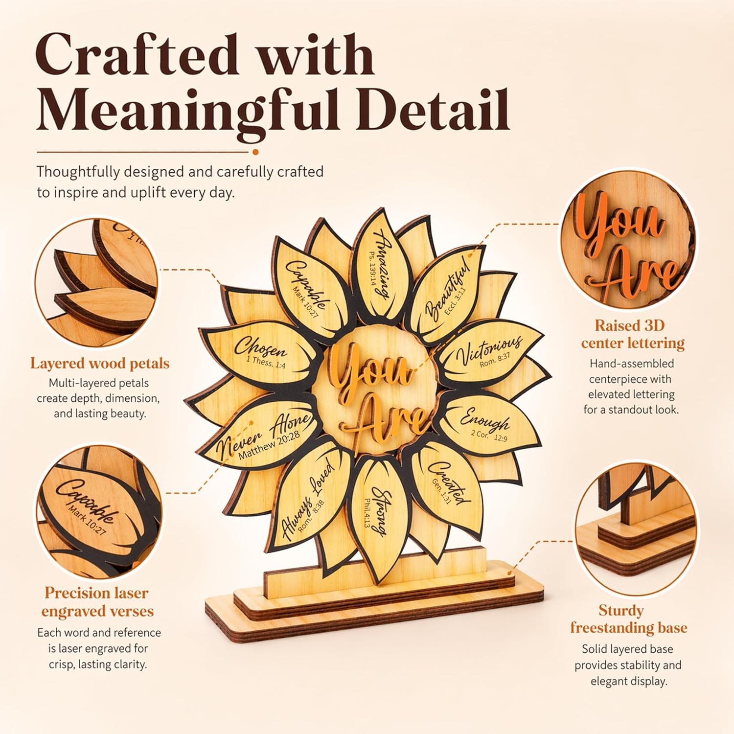 Christian Sunflower Decor Gifts For Women Religious Ornament