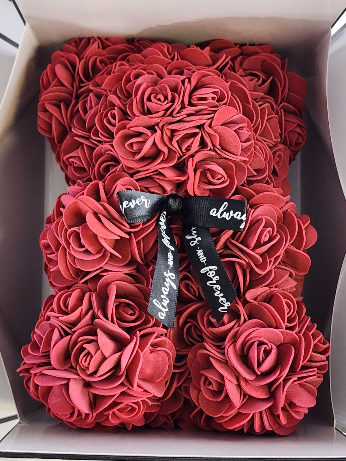 Red Rose Bear – “Always & Forever” Flower Bear in Gift Box