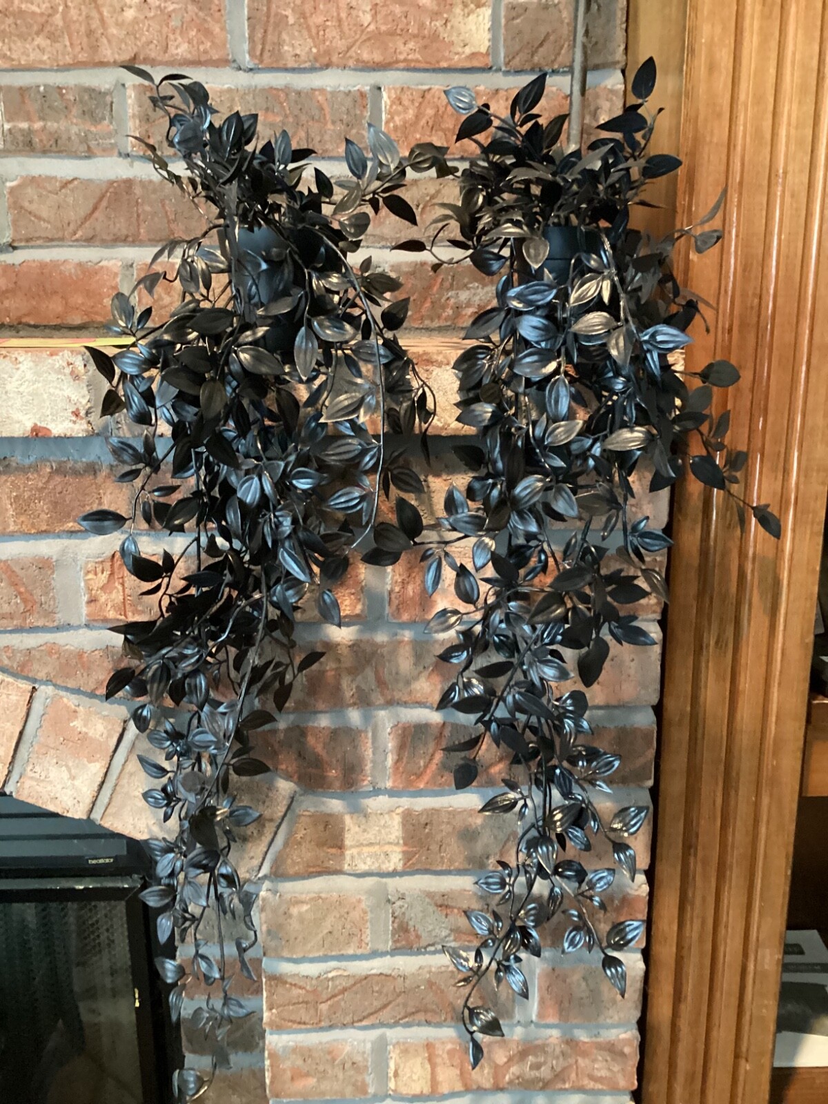 X2 Ikea KUSTFYR Black Artificial Potted Plants Halloween 27″ 405.923.64