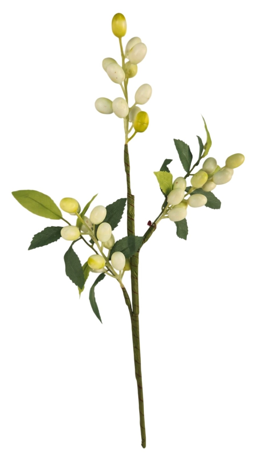 White Berry Stem 13.5 Inch Artificial Berry Branch Farmhouse Lodge Cabin Decor