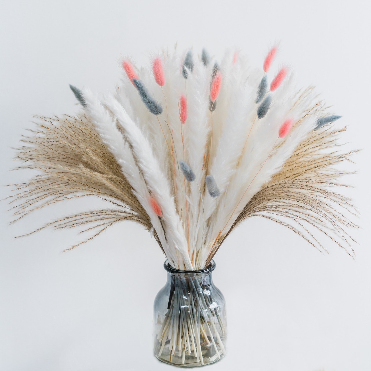 80 Pcs Natural Dried Pampas Grass Decor 17In for Mixed Floral Arrangement