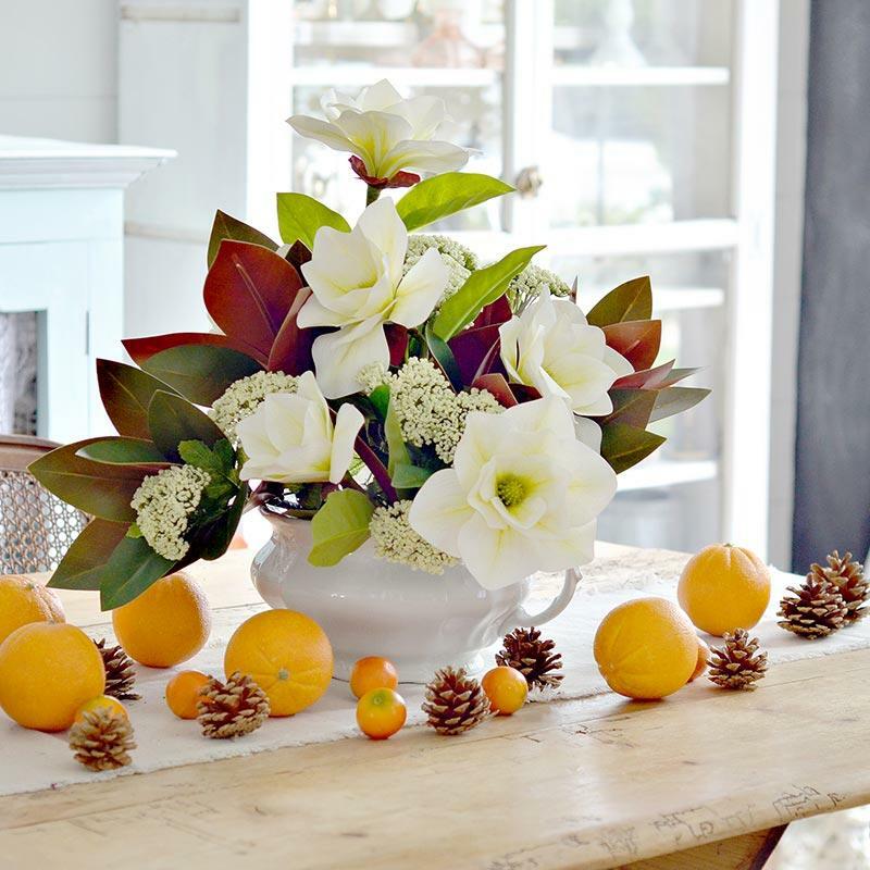 Factory Direct Craft Artificial Magnolia Leaf Spray | for Indoor Decor | 26