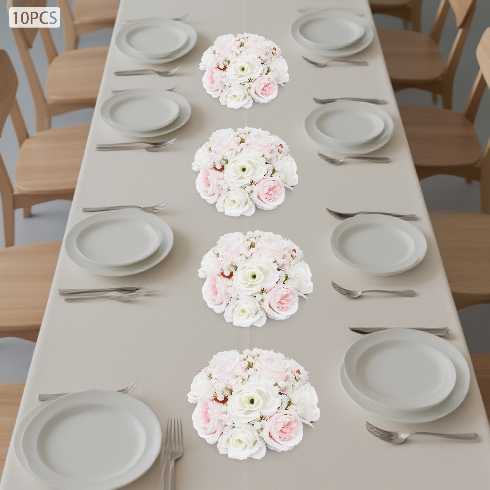 Wedding Flower Balls For Centerpieces 10Pcs Artificial Flower Ball Arrangement