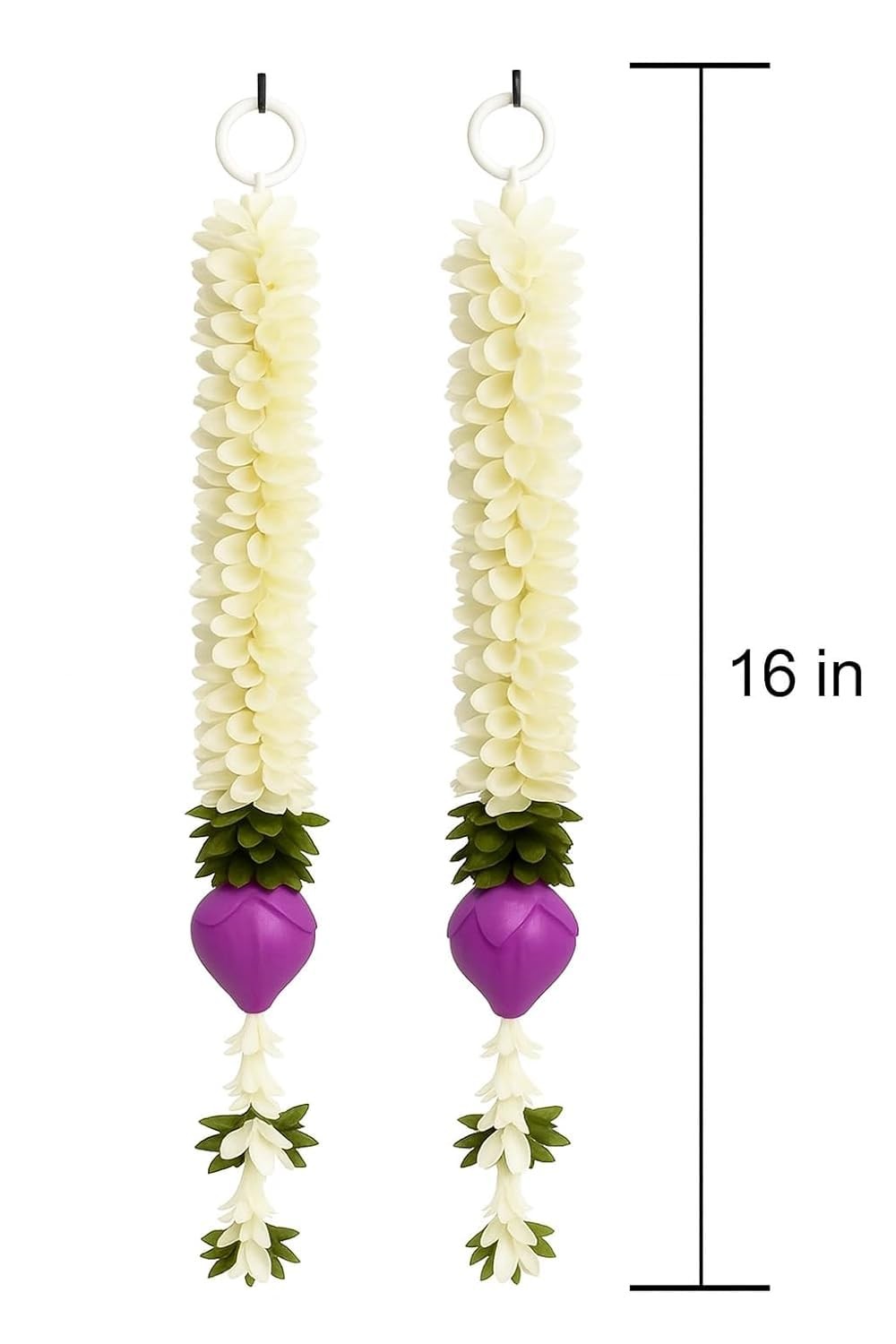 Abhaas Artificial Jasmine Gajra Garland | Marigold Rajnigandha Tassels 5 Pc 2Ft