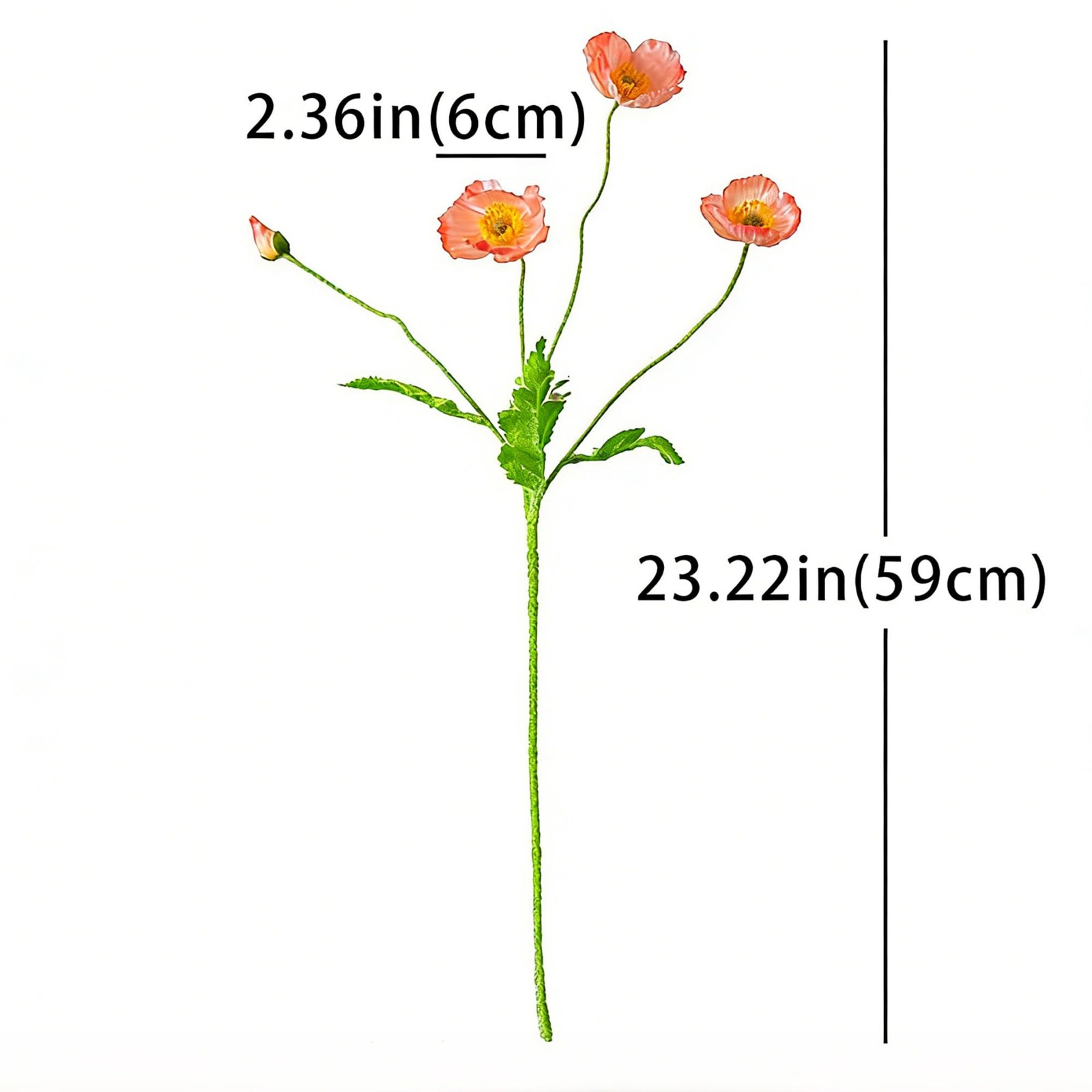 Artificial Flowers for Outdoors 6 Pcs Poppy Plant Realistic Silk Fake Flowers…