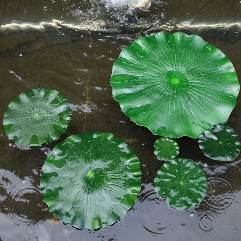 Artificial Lotus Leaves Floating Foam All Year Green for Pond Pool 4 Sizes