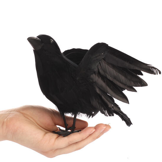 Factory Direct Craft Artificial Feathered Flying Raven Bird