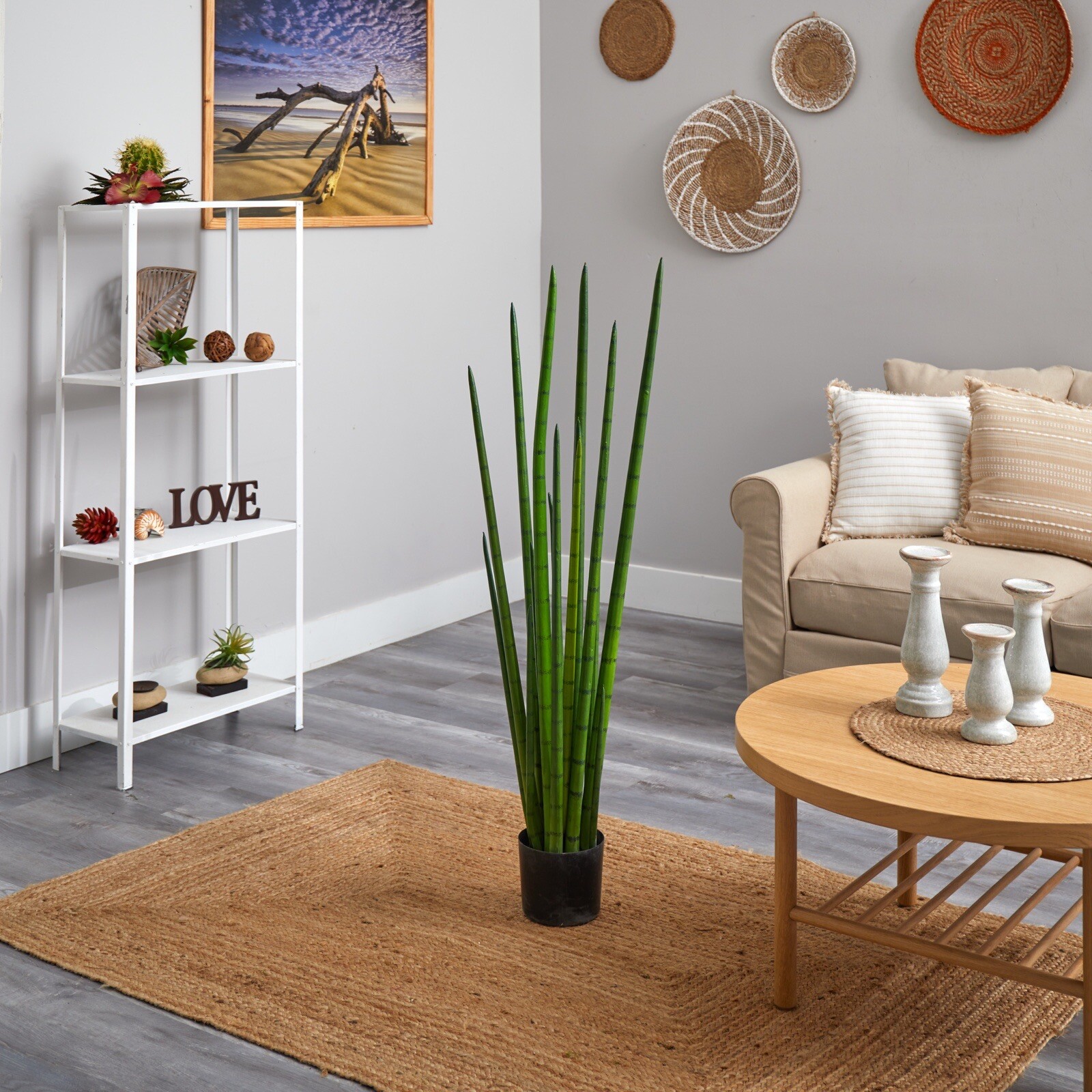 4’ Sansevieria Snake Artificial Plant (Real Touch) Home Decor. Retail $221.