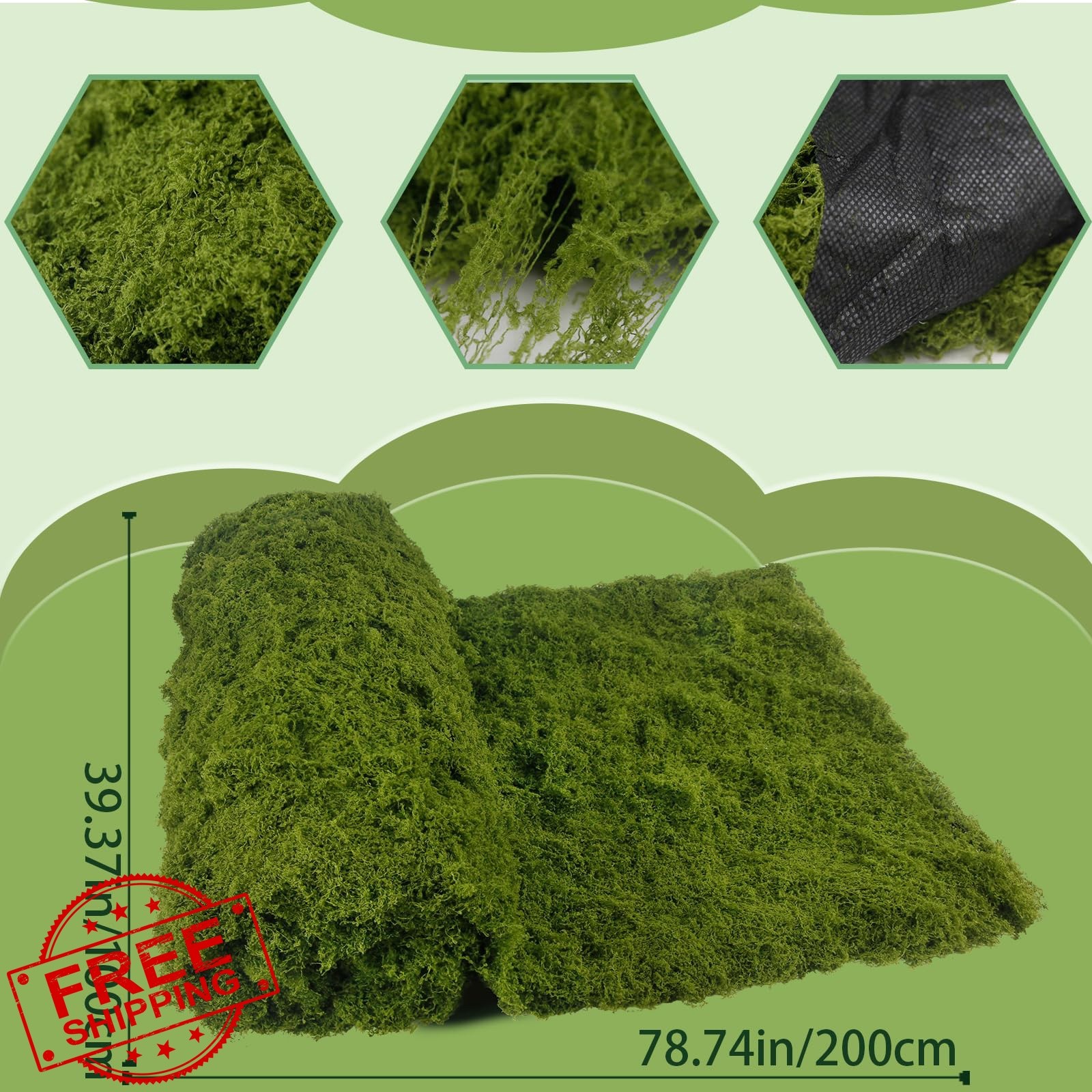 ACRYCS Fake Moss Rug Dark Green 39″ x 79″ Faux Moss for Table Runner Decorati…