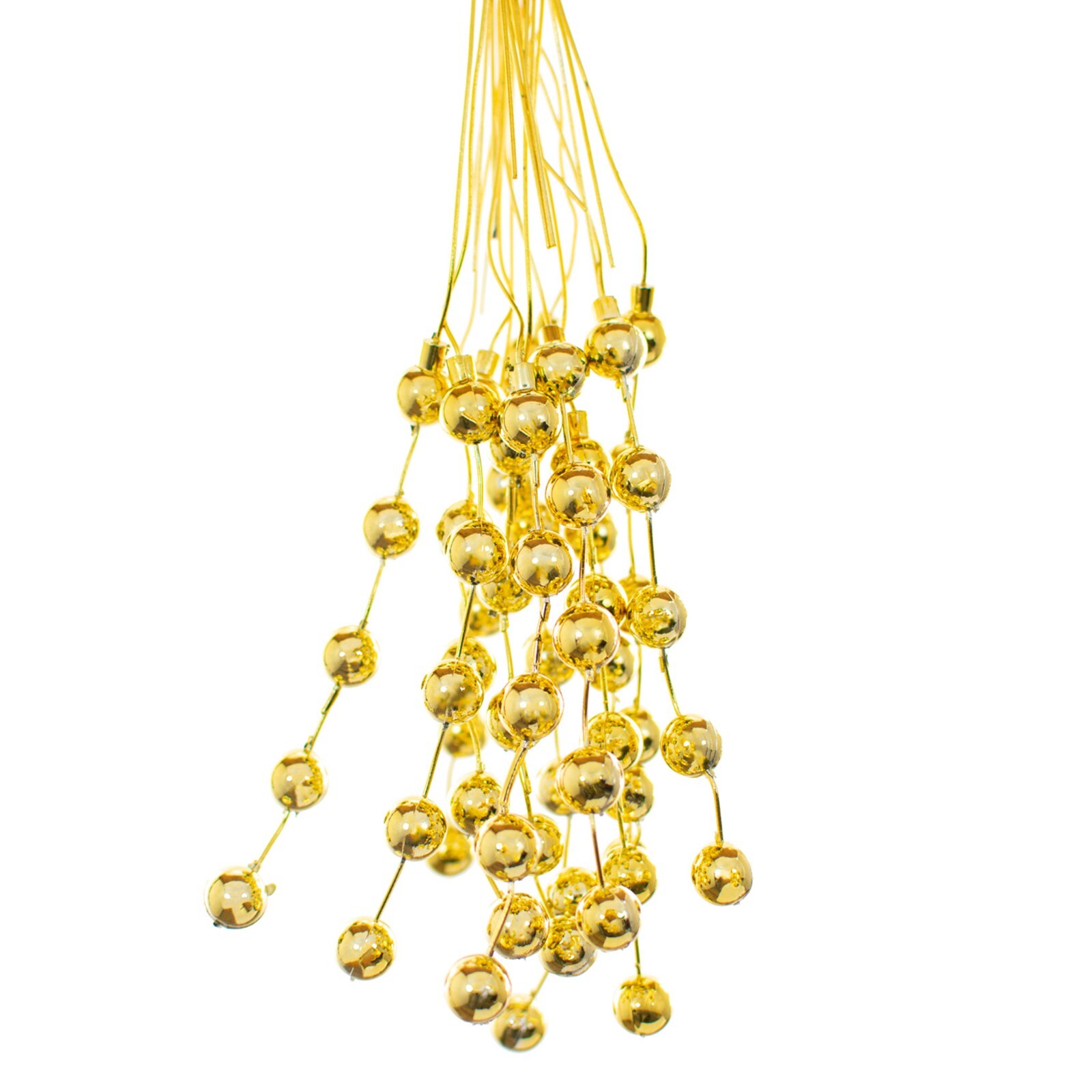 Artifical Gold Berry Stem Branches Christmas Tree Ornament Picks, Pack of 48