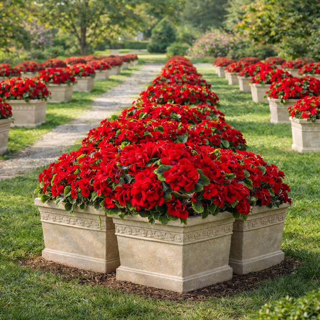 8 Bundles Artificial Geranium Flowers Outdoor UV Resistant Faux Plants for Po…