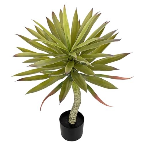 Large Fake Agave Plants 2.76ft/33in Tall Artificial Yucca Plants in Grey Green