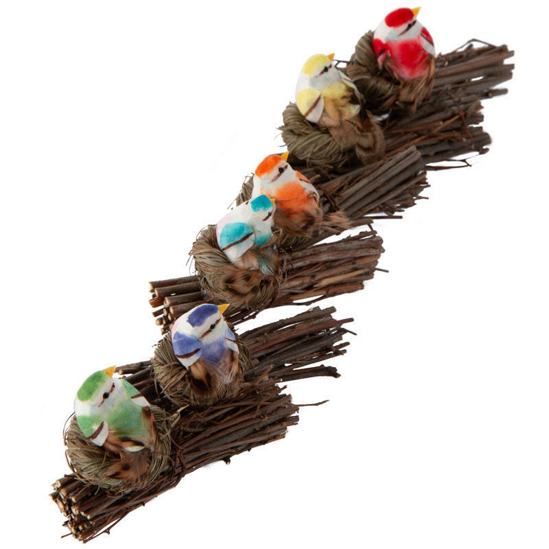 Factory Direct Craft Assorted Perched Mushroom Birds | 6 Birds