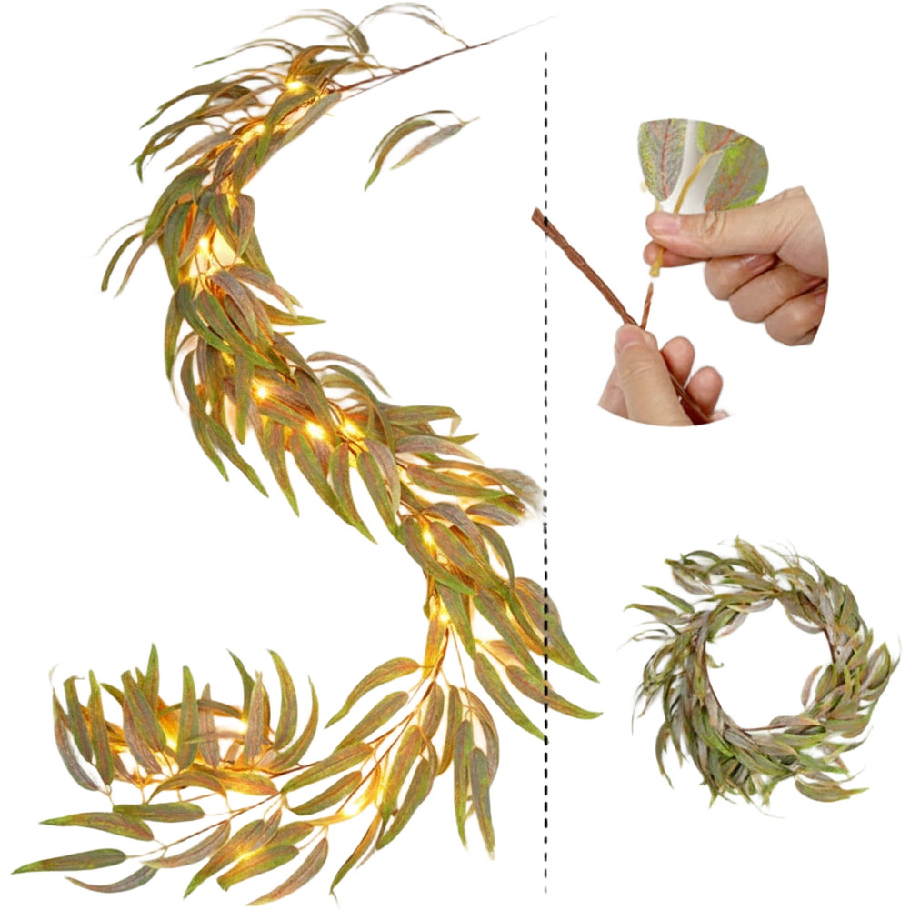 Artificial Eucalyptus Leaves Vine Rattan Fake Greenery for Wedding Table Home
