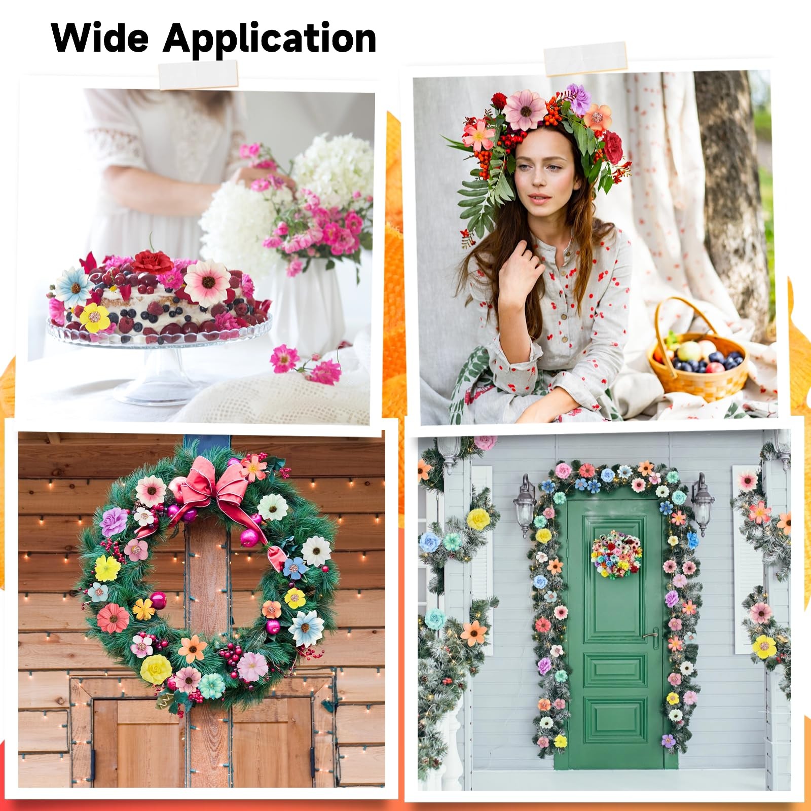 217 Pcs Mini Artificial Silk Flowers, Fake Rose Daisy Faux Flowers for Crafts…