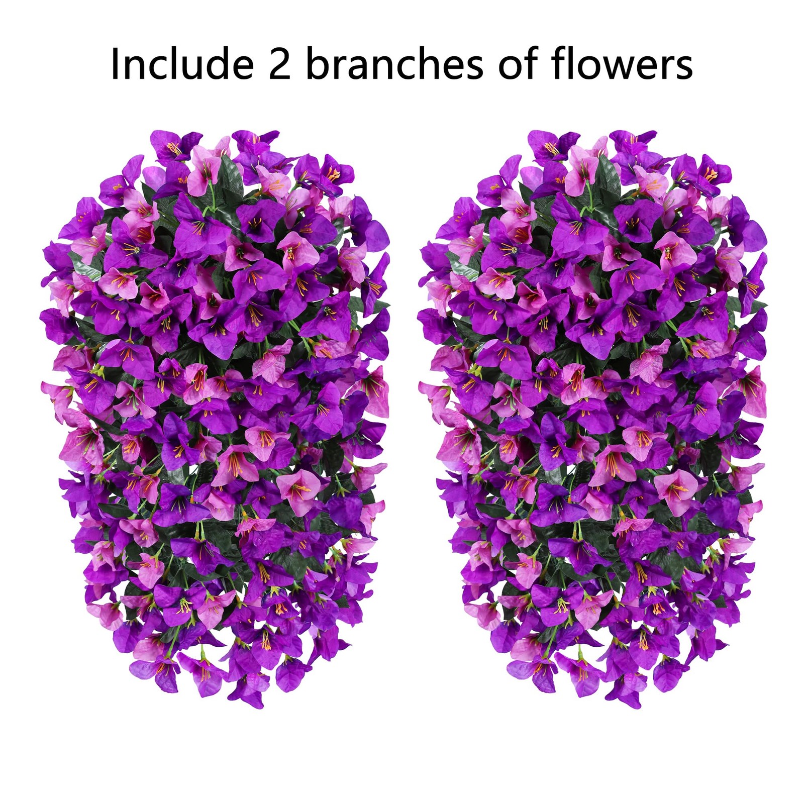 HyeFlora Bougainvillea Artificial Hanging Flowers Plants for Outdoors Decorat…