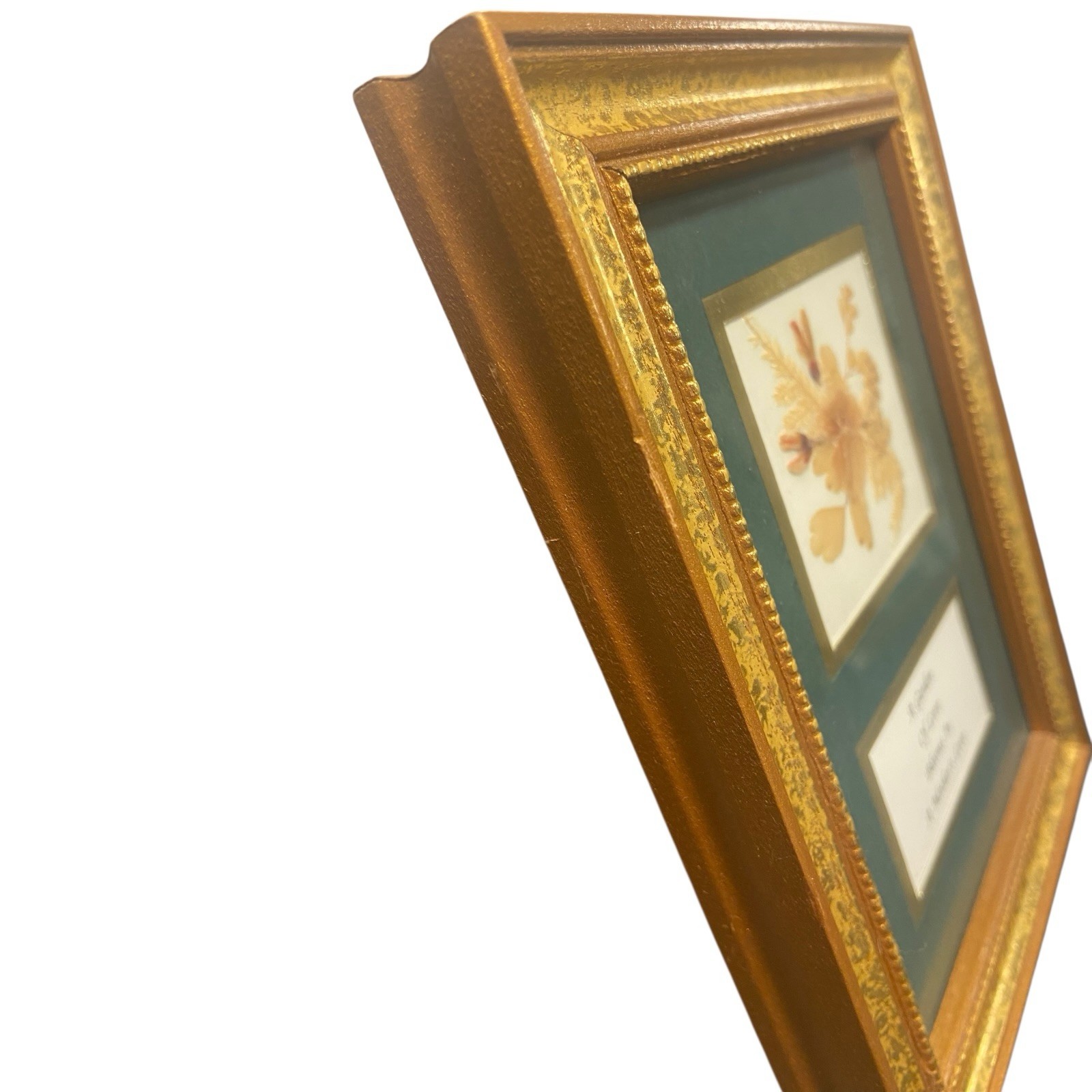 Pressed Flower Framed Poetry Mother’s Day New Mom Gift Love Gold Tone Frame VTG