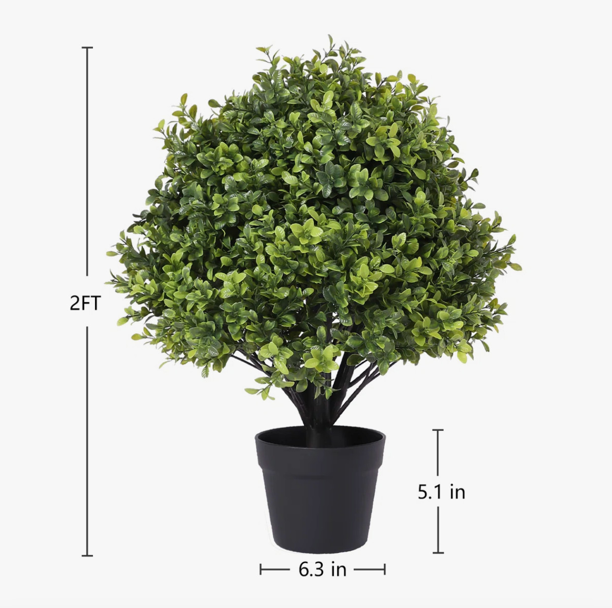 Primrue Guttenberg Faux Boxwood Topiary Set of 2 in Pot 24″ Artificial Plant