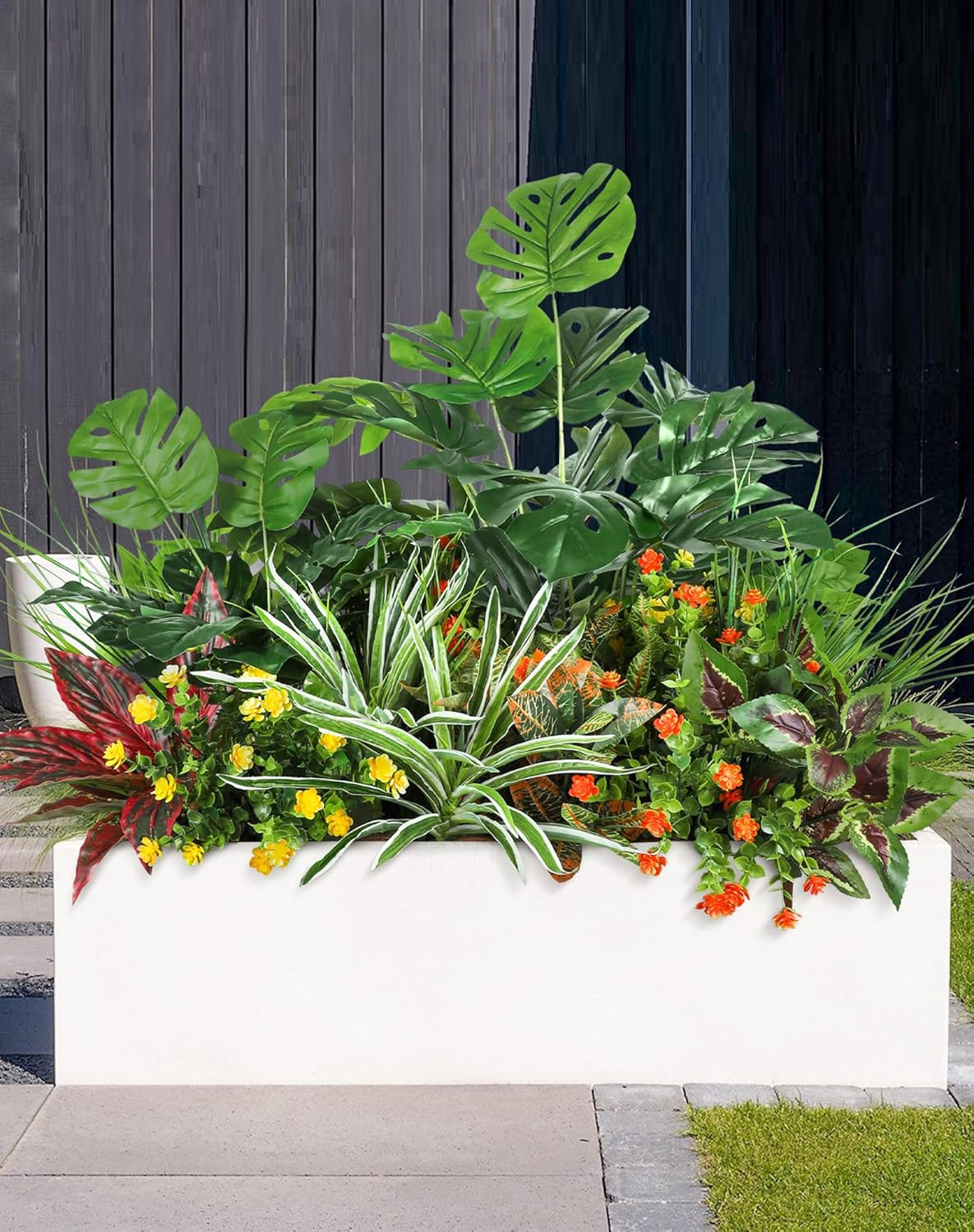 18 Pcs UV Resistant Fake Boxwood Plants for Indoor & Outdoor Decor
