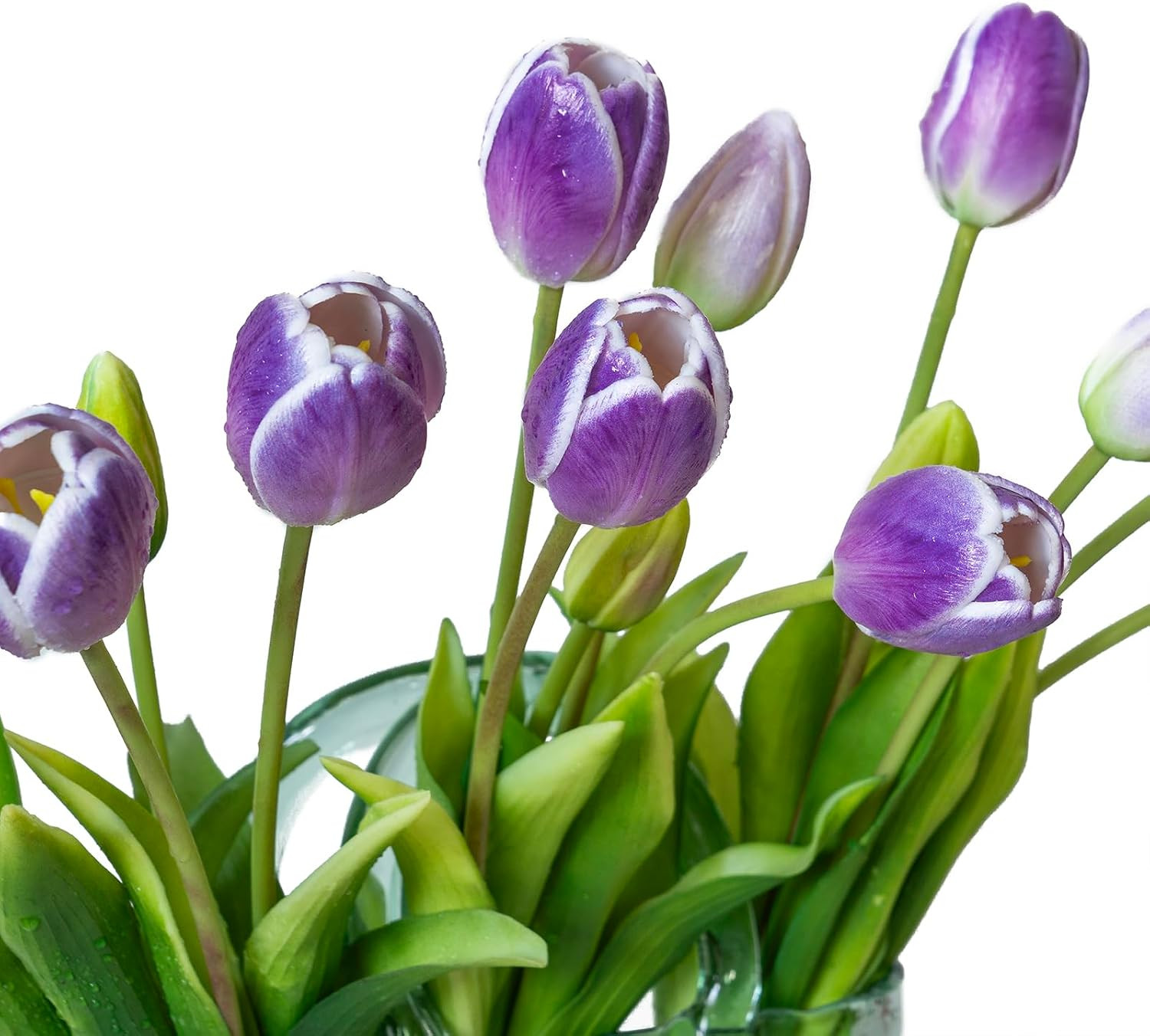 Artificial Tulips 15pcs Amethyst Soft Touch Latex Bouquet – Wedding Party Home